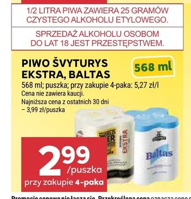 Piwo Švyturys Baltas promocja w Stokrotka