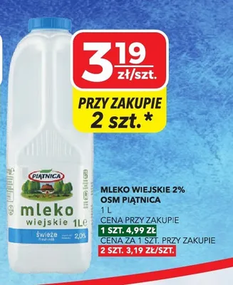 Mleko wiejskie 2% OSM promocja w Top Market