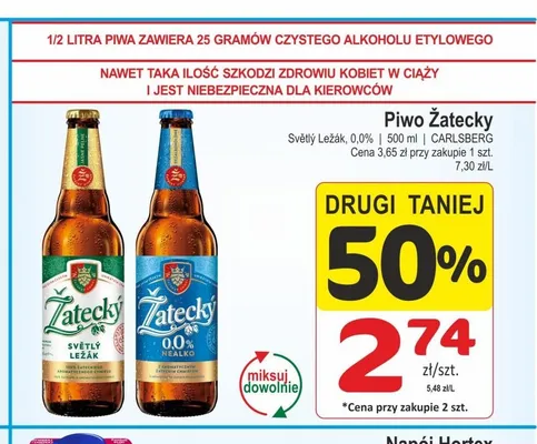 Piwo bezalkoholowe Žatecký Nealko promocja w Marketvita