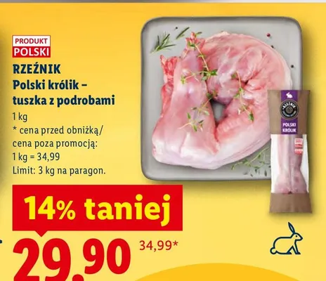 Tuszka z podrobami polski królik Rzeźnik promocja w Lidl