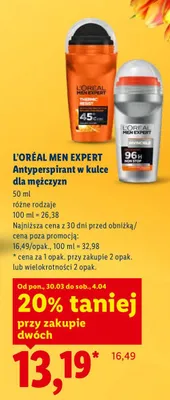 Antyperspirant w kulce dla mężczyzn L'oréal Men Expert promocja w Lidl