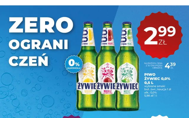 Piwo Żywiec 0,0% promocja w Duży Ben