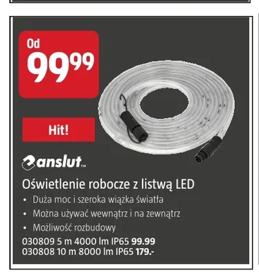 Oświetlenie robocze z listwą LED 5 m 4000lm IP65 Anslut promocja w Jula
