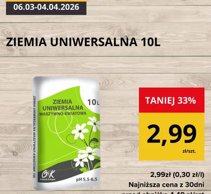 Ziemia uniwersalna warzywno-kwiatowa Carrefour promocja w Supeco