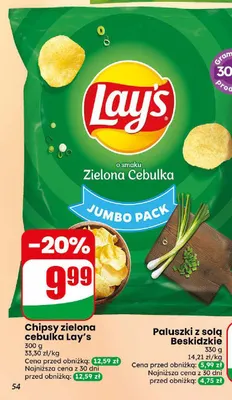 Chipsy zielona cebulka Lay's promocja w Dino