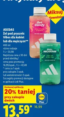 Żel pod prysznic Adidas Get Comfy promocja w Lidl