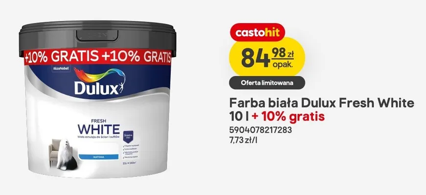 Farba biała Dulux promocja w Castorama