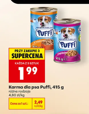 Karma dla psa Puffi z jagnięciną promocja w Biedronka