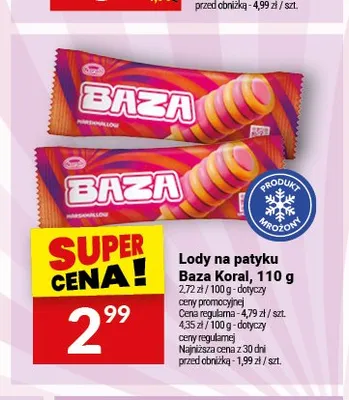 Lody na patyku Baza Koral promocja w Twój Market