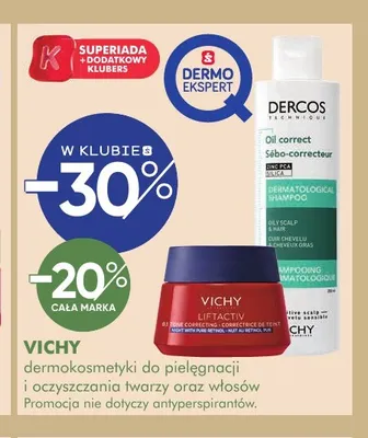Dermokosmetyki do pielęgnacji i oczyszczania twarzy oraz włosów Vichy promocja w Super-Pharm