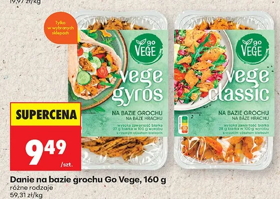Danie na bazie grochu Go Vege vege gyros promocja w Biedronka