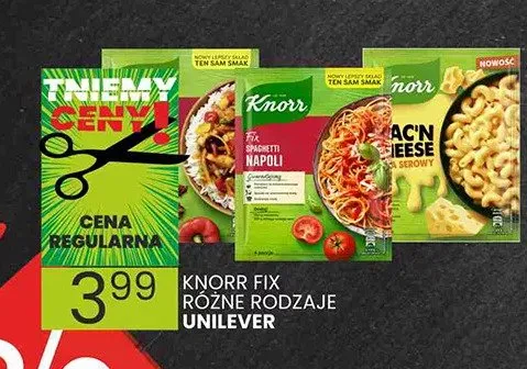 Knorr fix różne rodzaje promocja w Wafelek