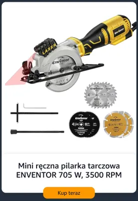 Mini ręczna pilarka tarczowa Enventor promocja w Amazon