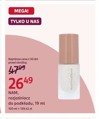 Rozjaśniacz do podkładu NAM promocja w Rossmann