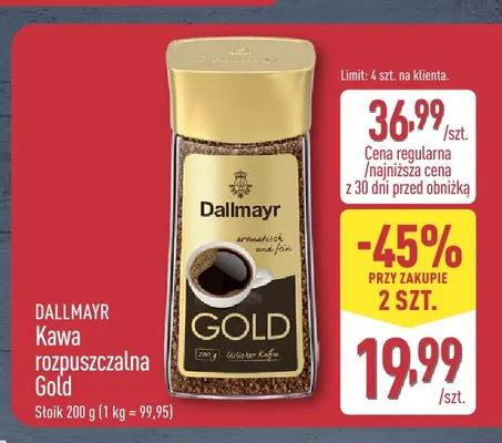 Kawa rozpuszczalna Gold Dallmayr promocja w Aldi