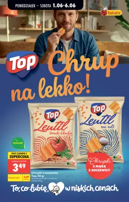 Chrupki z soczewicy Top promocja w Biedronka