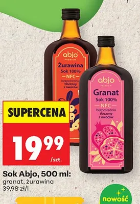 Sok Abjo żurawina promocja w Biedronka