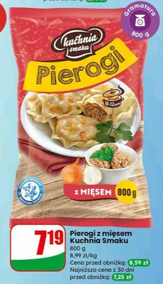 Pierogi z mięsem Auchan różnorodne (logo czerwone) promocja w Dino