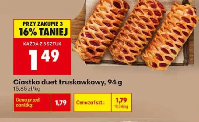 Ciastko duet truskawkowy promocja w Biedronka
