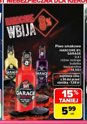 Piwo smakowe Hardcore 8% Garage promocja w Carrefour