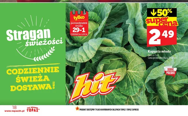 Kapusta młoda promocja w TOPAZ