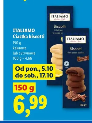 Ciastka biscotti cytrynowe Italiamo promocja w Lidl