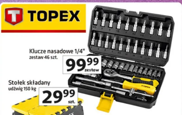 Klucze nasadowe 1/4" zestaw 46 szt. promocja w Auchan