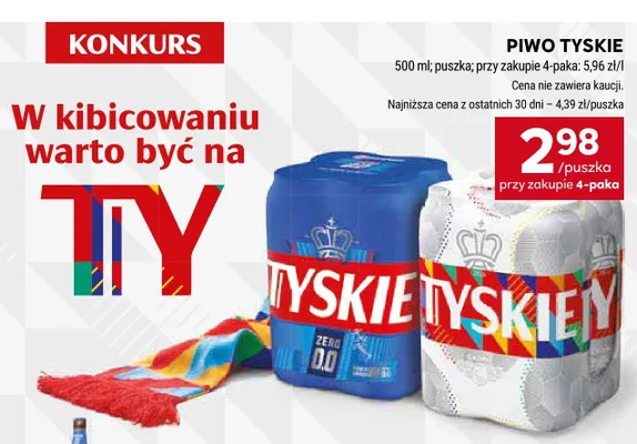 Piwo Tyskie Gronie 4-pak 500 ml promocja w Stokrotka