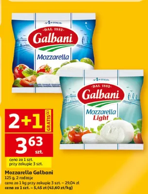 Mozzarella Light Galbani promocja w Auchan
