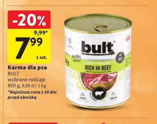 Karma dla psa Bult Rich in Beef promocja w Intermarche