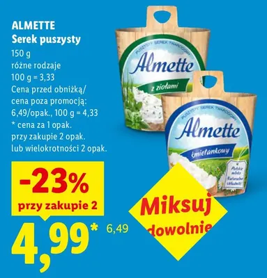 Serek puszysty z ziołami Almette promocja w Lidl