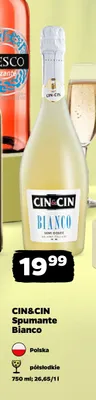Wino musujące CIN & CIN Spumante Bianco promocja w Netto
