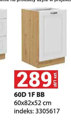 Szafka kuchenna 60D 1F Bb 60x82x52 cm promocja w Merkury Market