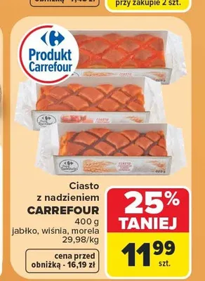 Ciasto z nadzieniem wiśnia Carrefour promocja w Carrefour