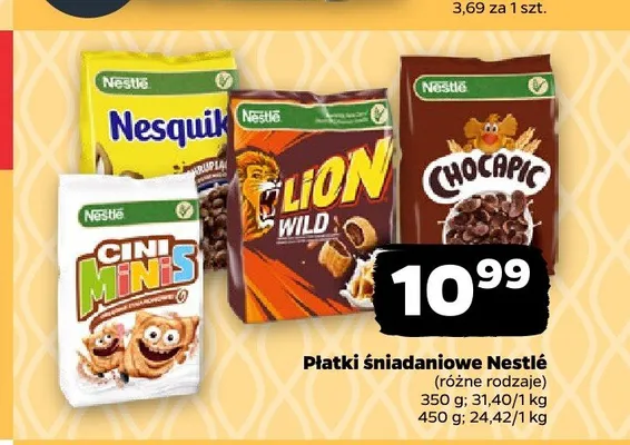 Płatki śniadaniowe Nestlé Cini Minis promocja w Netto