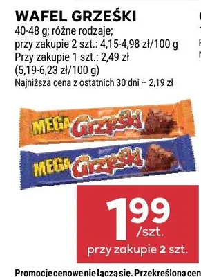 Wafel Mega Grześki promocja w Stokrotka
