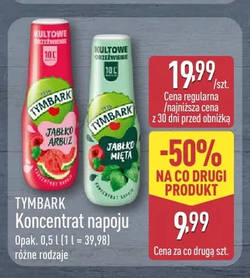 Koncentrat napoju jabłko mięta Tymbark promocja w Aldi