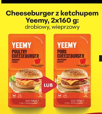 Cheeseburger z ketchupem Yeemy drobiowy promocja w Biedronka