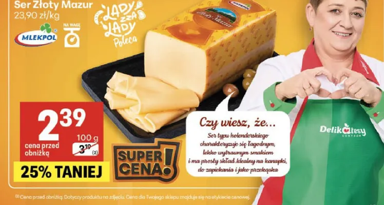 Ser Złoty Mazur promocja w Delikatesy Centrum
