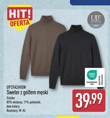 Sweter z golfem męski Up2fashion promocja w Aldi