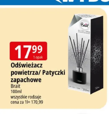 Odświeżacz powietrza Patyczki zapachowe Brait promocja w Leclerc