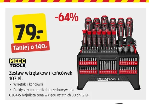 Zestaw wkrętaków i końcówek Meec Tools promocja w Jula