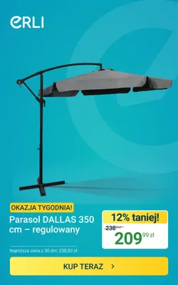 Parasol DALLAS 350cm - regulowany promocja w ERLI