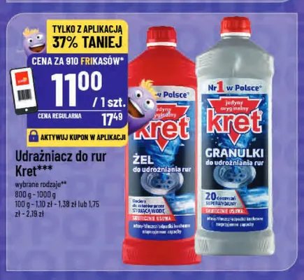 Granulki do udrażniania rur Kret promocja w POLOmarket