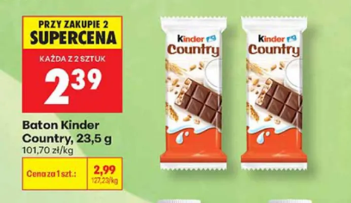 Baton Kinder Country promocja w Biedronka