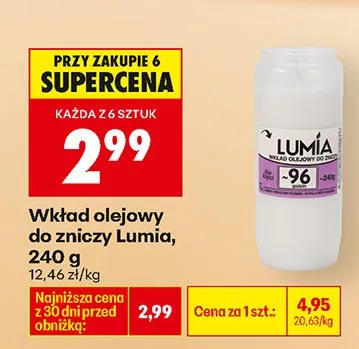 Wkład olejowy do znicza promocja w Biedronka