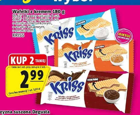 Wafelki z kremem o smaku toffi Kriss promocja w Prim Market