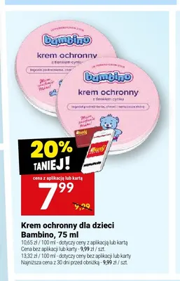 Krem ochronny dla dzieci z tlenkiem cynku Bambino promocja w Twój Market