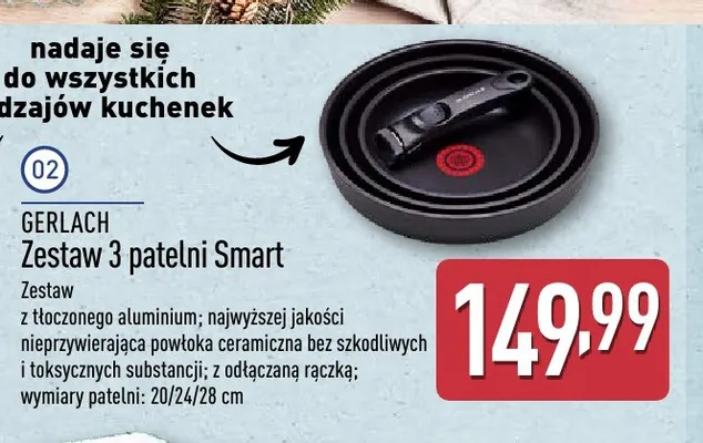 Zestaw 3 patelni Smart Gerlach promocja w Aldi