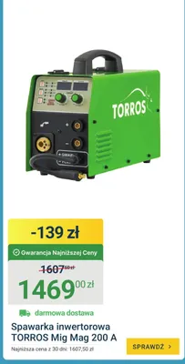 Spawarka inwertorowa Torros Mig Mag 200A promocja w ERLI